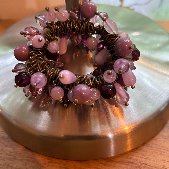 Glass beads violet bracelet - Picture 4 of 6